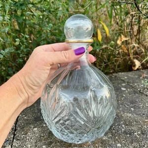 NEW Clear Glass Decanter Christmas or Halloween Apothecary Jar Home Decor